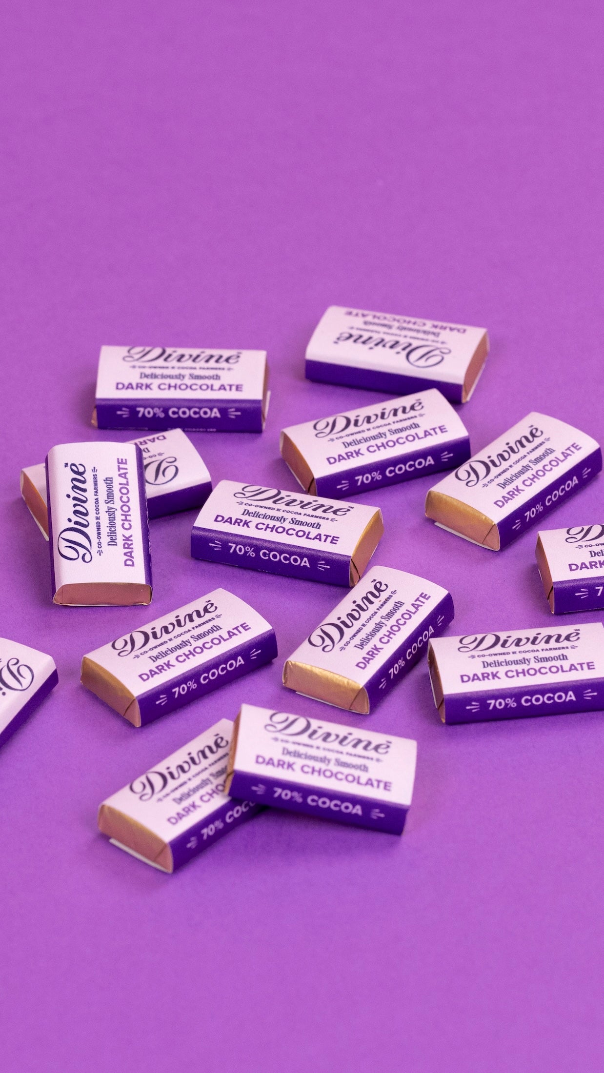 100 X Divine 70% Dark Chocolate Mini Bars