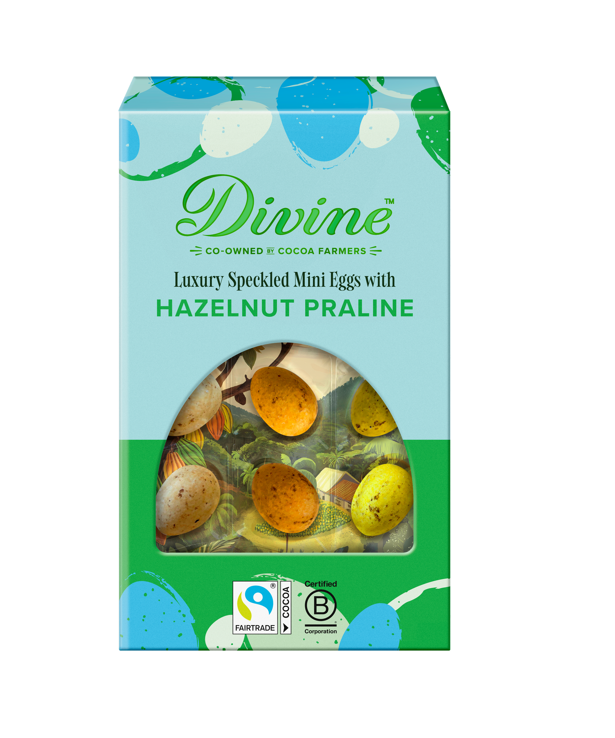 Luxury Milk Chocolate Speckled Mini Eggs with Hazelnut Praline