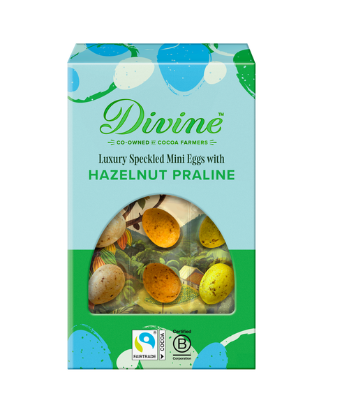 Luxury Milk Chocolate Speckled Mini Eggs with Hazelnut Praline