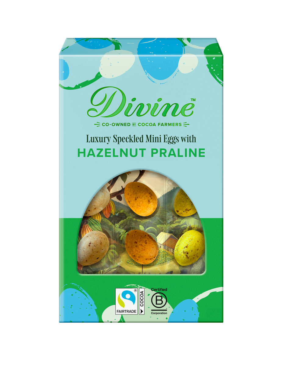 Luxury Milk Chocolate Speckled Mini Eggs with Hazelnut Praline