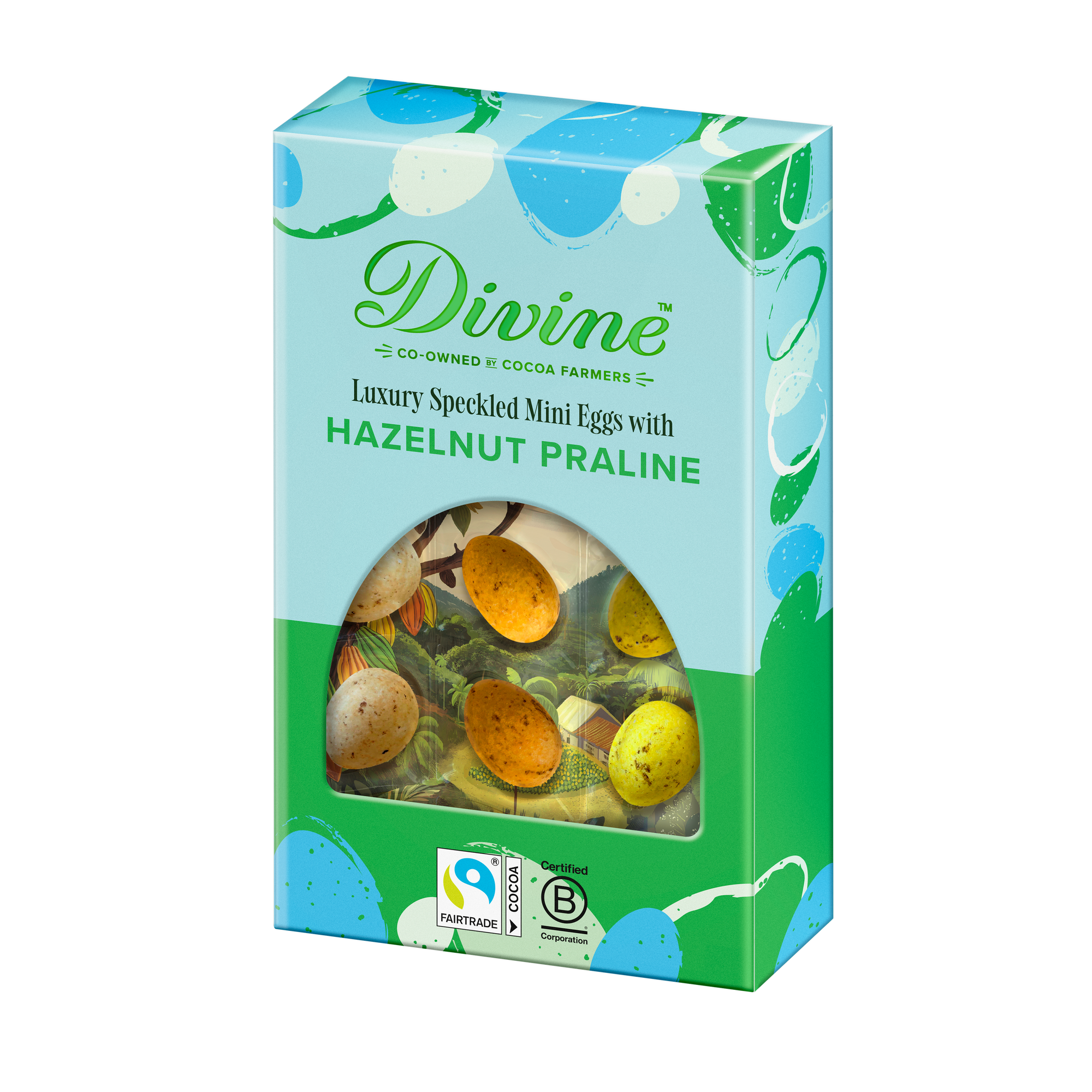 Luxury Milk Chocolate Speckled Mini Eggs with Hazelnut Praline