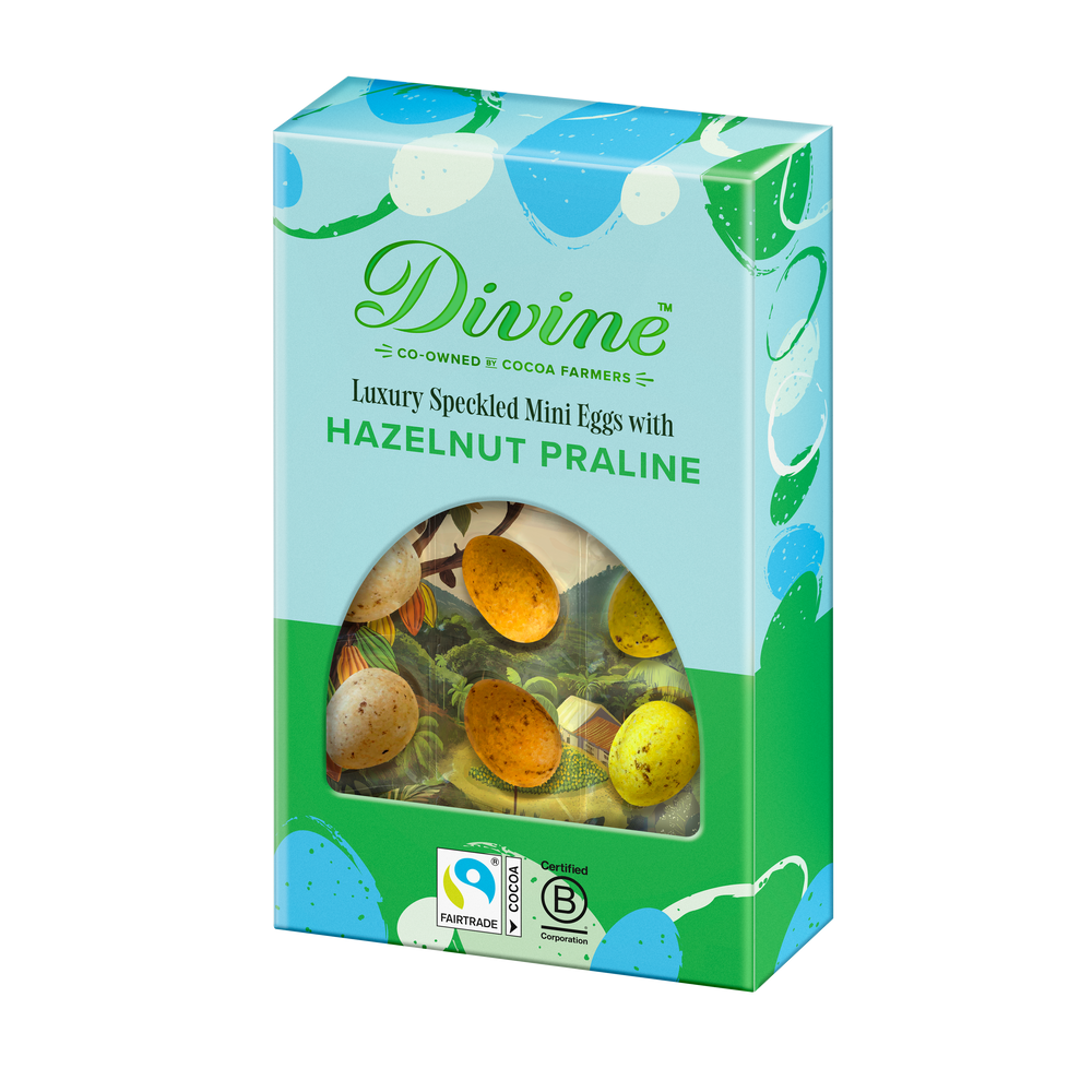 Luxury Milk Chocolate Speckled Mini Eggs with Hazelnut Praline