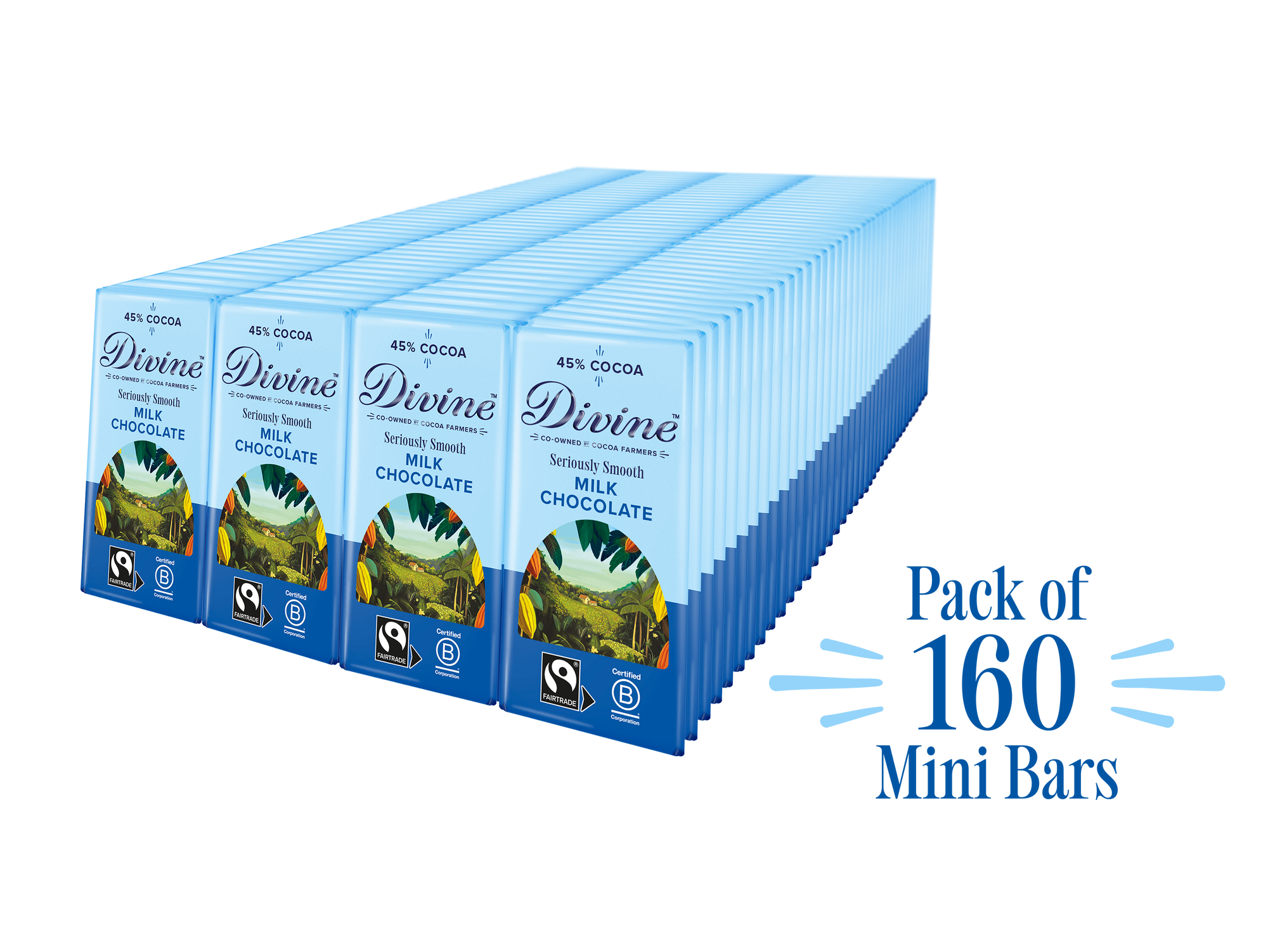 Divine 45% Milk Chocolate 12.5g bars x 160