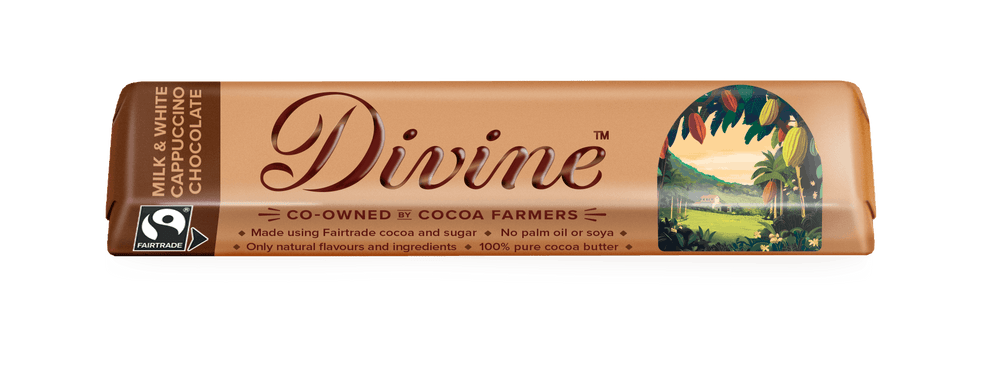 30 x Divine Milk & White Chocolate Cappuccino Bar 35g