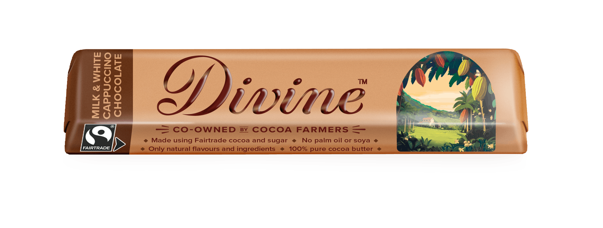 30 x Divine Milk & White Chocolate Cappuccino Bar 35g