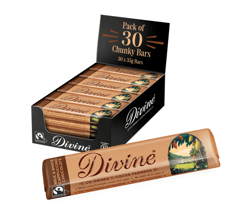 30 x Divine Milk & White Chocolate Cappuccino Bar 35g